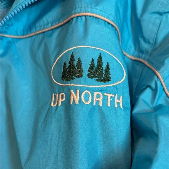 Women’s large Teal Hooded Rain Jacket Up North could be worn by a man too NWT - Picture 2 of 9
